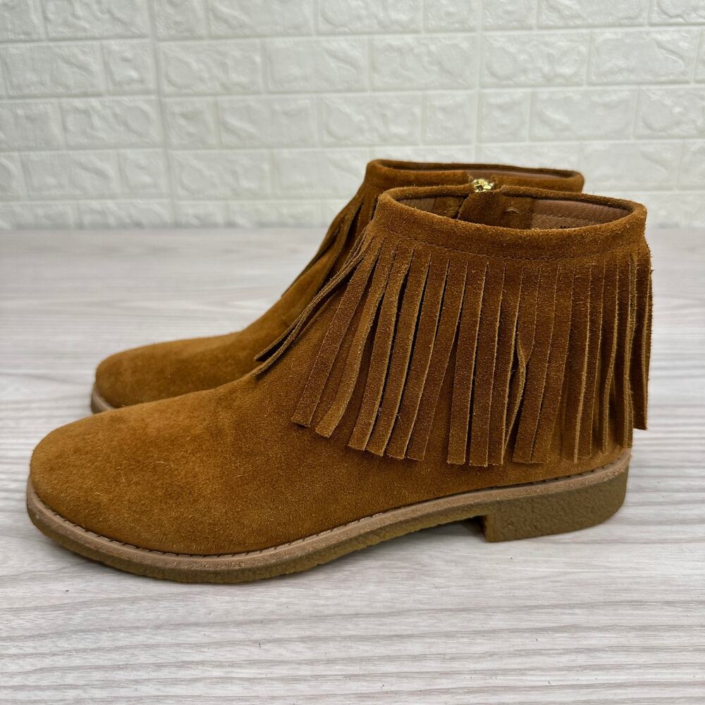 Kate Spade Boots Betsie Too Fringe Suede Ankle Bootie WMNS 7.5 Camel Brown - Picture 6 of 11